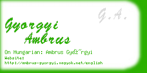 gyorgyi ambrus business card